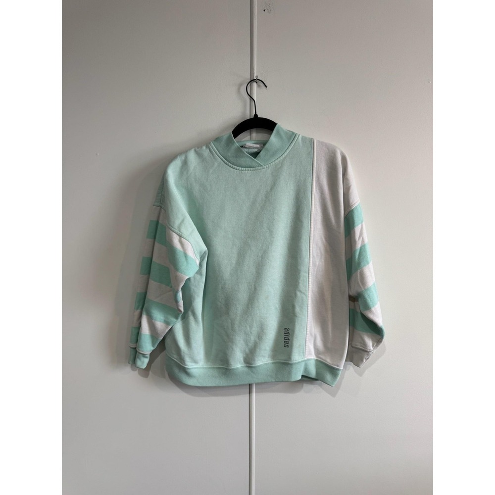 Vintage‎ Adidas Sweatshirt Womens Large Green White Striped Originals Pullover